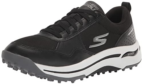 Skechers Men’s Go Arch Fit Golf Shoe Sneaker, Black/White, 12