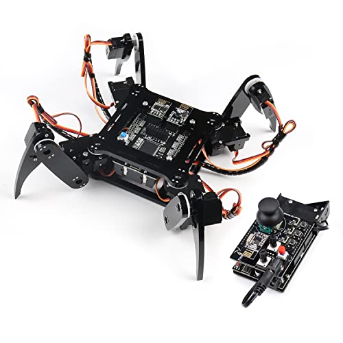 FREENOVE Quadruped Robot Kit with Remote (Compatible with Arduino IDE), App Remote Control, Walking Crawling Twisting Servo STEM Project
