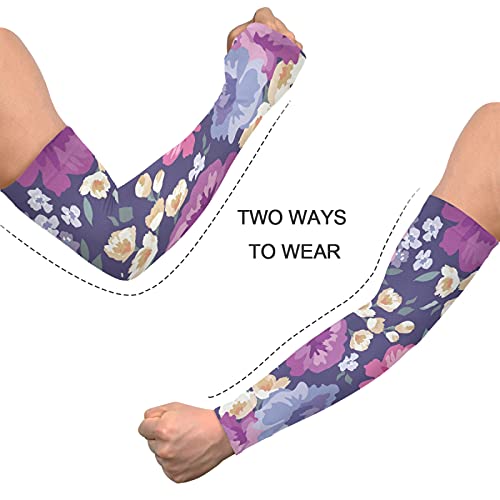 WELLDAY Beautiful Flower Arm Sleeves with Thumb Hole UV Sun Protection Cooling for Driving Cycling Golf Fishing | The Storepaperoomates Retail Market - Fast Affordable Shopping