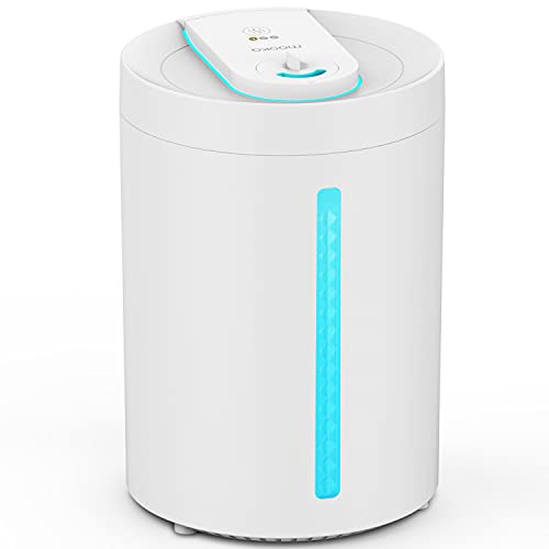 MOOKA Cool Mist Humidifier, 2-in-1 Top Fill Humidifier for Bedroom Large Room Baby Home, 4L Essential Oil Diffuser, Quiet Ultrasonic Air Humidifier, Adjustable Mist Output, Auto Shut Off, Night Light