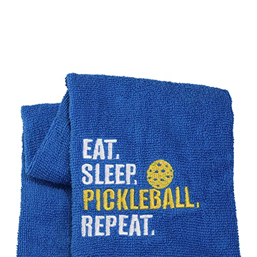 LEVLO Pickleball Sports Lovers Gift Eat Sleep Pickleball Repeat Cotton Towels for Pickleball Lovers (Eat Sleep Pickleball Repeat)