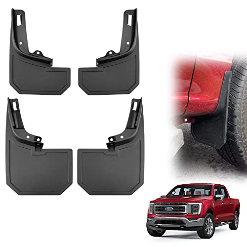 Mud Flaps Fit for 2021 2022 Ford F150, All Weather Guard Mud Guards Splash Front Rear 4pc Set (for Trucks Without Fender Flares)