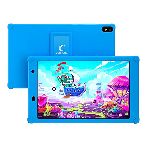 COOPERS Tablet for Kids 8” Toddlers Tablet 2GB RAM 32GB Storage Kids Tablet with WiFi Bluetooth Camera Games Kids Software Parental ControlTablet with Proof Case for Child (Blue)