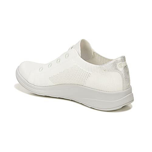 BZees Women’s Golden Knit Slip-On Sneaker, Brilliant White, 7.5