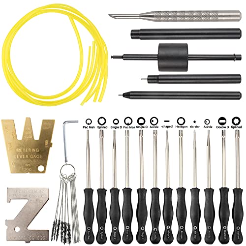 MOTOALL 12 PCS Carburetor Adjustment Tool Carb Adjusting Kit with ZT-1 500-13 Metering Lever Tool for 2-Cycle Small Engine Poulan Husqvarna STIHL Echo Trimmer Weedeater Chainsaw