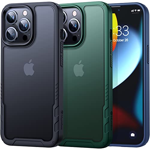 Humixx Designed for iPhone 13 Pro Max Case [10FT Mil-Grade Drop Protection] [Anti-Scratch & Anti-Fingerprint] Shockproof Translucent Matte Back with Soft Texture Edge Case for iPhone 13 Pro Max -Black