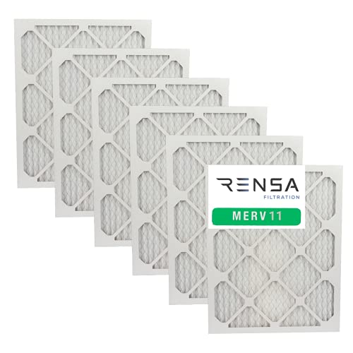 Rensa, Merv 11 Furnace Air Filter, HVAC Filter, Durable Beverage Board, 16x20x1, 6-pack, Made in USA, Traps Airborne Contaminents, Easy Installation, UL 900 Approved