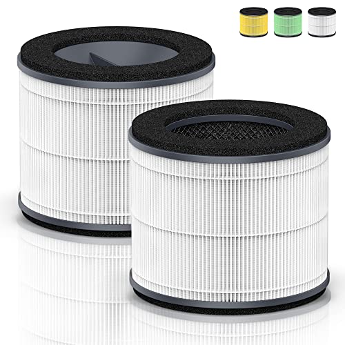 AP-T10-WT AP-T10FL Replacement Filter and AP-T10 Filter Compatible with Homedics Air Purifier Filter Replacement for Homedics Total Clean 4 in 1 Air Purifier AP-T10-BK AP-T10-WT with HEPA-Type, 2-Pack