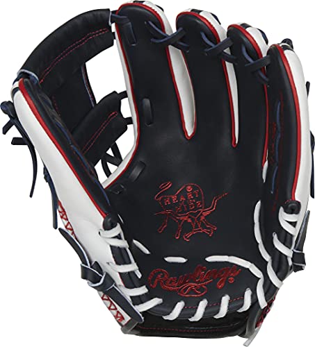 Rawlings Heart of The Hide Color Sync 11.5″ Infield Glove Right Hand Throw, Black/Red/White