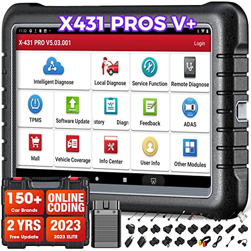 Launch X431 PROS V+ OBD2 Scanner(Same as X431 V+),Key Programmer,ECU Coding,35+ Reset Launch Scanner,AutoAuth for FCA SGW,OEM Full System Car Scanner Diagnostic for All Cars,Bidirectional Scan Tool