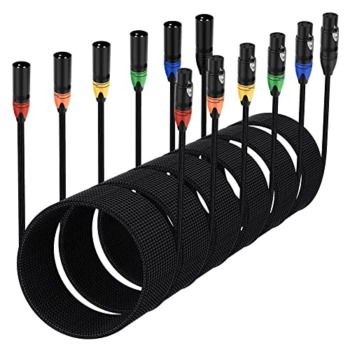 Anewbig XLR Cables 25ft 6 Pack, Mic Cable 25 ft Feet, 3 Pin Male to Female XLR Microphone DMX Cord- Black Braided, 25 Foot, 6pack | The Storepaperoomates Retail Market - Fast Affordable Shopping