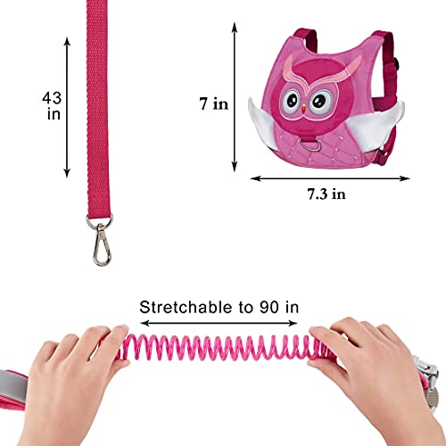 Toddler Kids Leash Owl Harness Wrist Toddlers Child Safety Walking Wrist Leashes for Kid Girls Boys (Owl, Rose) | The Storepaperoomates Retail Market - Fast Affordable Shopping