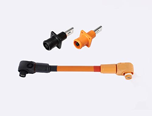 Slocable Energy Storage Special Cable Connector Adapter 1500VDC 120A 200A Black and Orange (25mm2 1ft Cable Lead(1pcs))