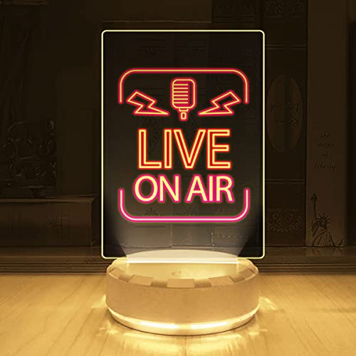 Ancfun Live on Air Neon-Like LED Sign, Recording Studio Video Room Display, Desk Lamp, Multi-Color Night Light, Acrylic Lamp Gift for Kid Man