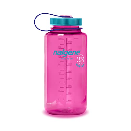 Nalgene Sustain Tritan BPA-Free Water Bottle Made with Material Derived From 50% Plastic Waste, 32 OZ, Wide Mouth, Electric Magenta | The Storepaperoomates Retail Market - Fast Affordable Shopping