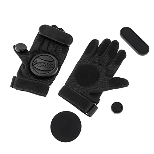 DYNWAVE Downhill Skateboard Gloves Longboard Gloves Skate Accessories, Black