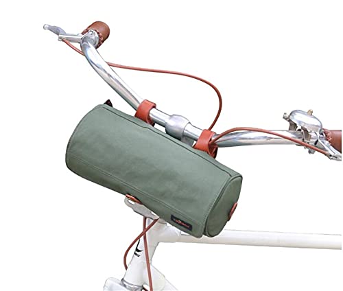 LSTGJ Retro Canvas Handlebar Bag Top Tube Bag Waxed Waterproof Bicycle Basket Storage Green Bike Accessories Outdoor (Color : Green)