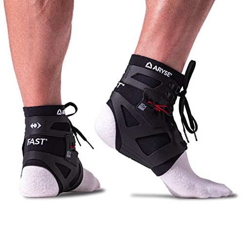ARYSE IFAST – Ankle Stabilizer Brace – Superior Ankle Support for Men and Women. Basketball, Baseball, Running, Football, Volleyball & More – (Medium, Black, Pair)