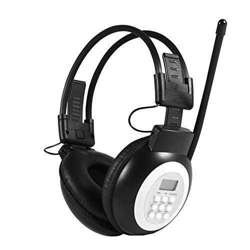 Foldable Wireless Headphone, Over Ear Noise-Cancelling HiFi Radio Headset with LCD for Audio Room, Learning Center, Computer Room, Support Singel Dual Track
