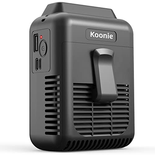 Koonie 8000mAh Portable Waist Clip Fan, Personal Neck Fan with 32H Working Time, Battery Powered Belt Fan, 5200RPM Strong Airflow, 3 Speed, Body Fan for Outdoor Working, Camping, Hiking