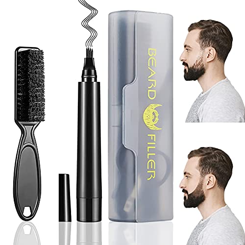 Thanksgiving Beard Pencil Filler Gift for Men- Water Proof & Sweat Proof, Long Lasting -Beard Pen with a Micro-Fork Tip Applicator Creates Natural Looking Beard, Moustache & Eyebrows