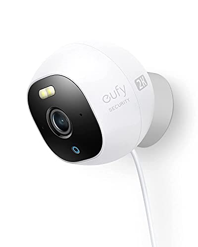 eufy Security Solo OutdoorCam C24, All-in-One Outdoor Security Camera with 2K Resolution, Spotlight, Color Night Vision, No Monthly Fees, Wired Camera, IP67 Weatherproof (Renewed)