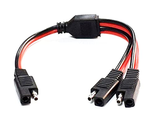Meiyangjx 14AWG SAE DC Power Automotive Connector Cable Y Splitter 1 to 2 SAE Extension Cable, 1ft/30cm