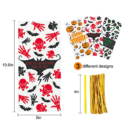 150pcs Halloween Cellophane Treat Bags, Halloween Candy Bags Pumpkin Bats Skull Ghost Clear Cello Goodies Bag With 210 Twist Ties Snack Bags For Kids Party Supplies & Favors Trick Or Treat | The Storepaperoomates Retail Market - Fast Affordable Shopping