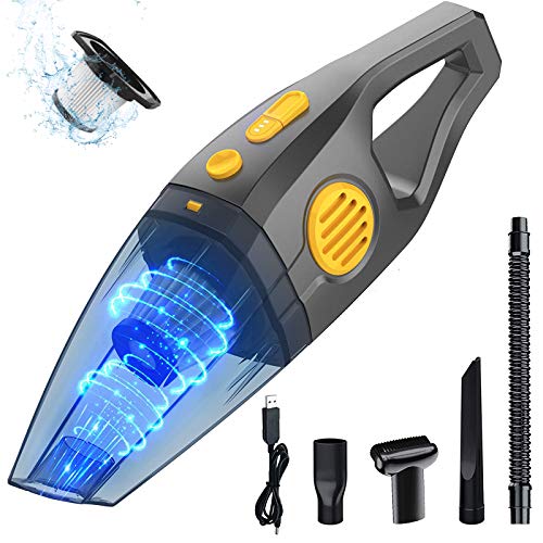 Portable Cordless Handheld Vacuum Cleaner, Benefast 150W High Power, 8000PA Strong Suction, Wet & Dry Use, 2 Modes for House, Car, Office(Grey & Yellow)