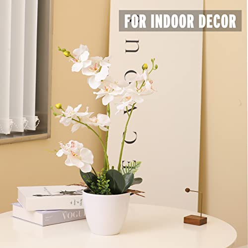 18 ” White Artificial Orchid Flowers in White Pot – Artificial Orchid White Flowers , Fake Faux Orchid Flowers for Home, Bedroom and Office Decoration Great Gift for Mom, Boss, Friends | The Storepaperoomates Retail Market - Fast Affordable Shopping