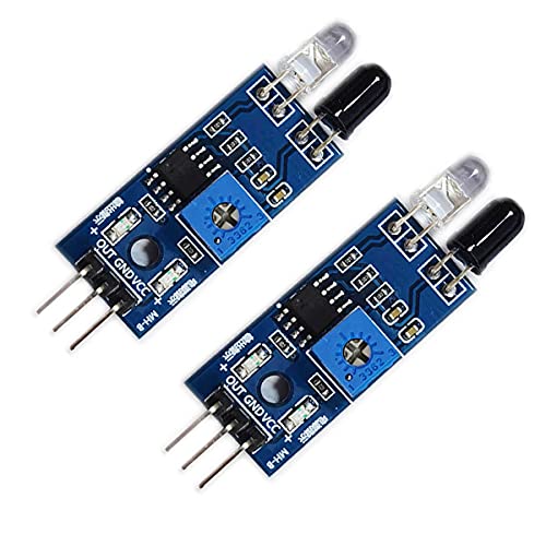 Kiro&Seeu 2pcs IR Infrared Obstacle Avoidance Sensor IR Transmitting and Receiving Tube Photoelectric Switch 3-pin Compatible with Ar-duino Smart Car Robot