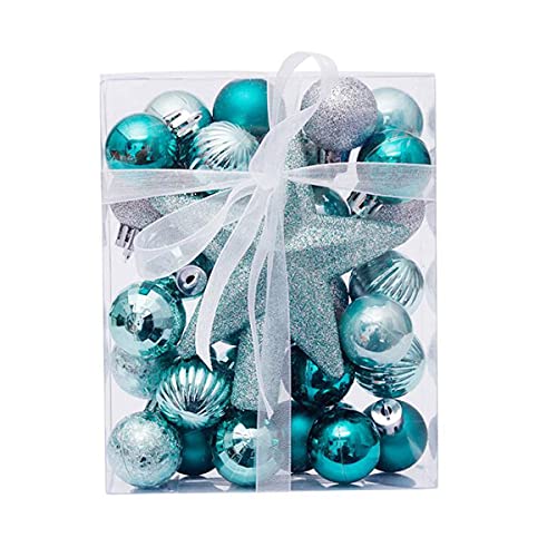 Snadulor 30Pcs 1.18″ Christmas Balls Ornaments for Xmas Tree,Shatterproof Christmas Decorations Tree Balls for Wedding Party Decoration,Mint Green