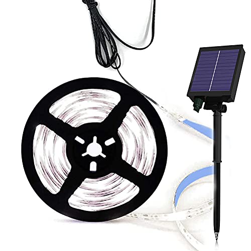 AMZSTAR Outdoor Solar Light Waterproof LED Strip Lights with Remote,32.8FT Cuttable Rope Lights,8 Modes 240LED Solar Flexible String Lights for Garden/Home/Patio/Courtyard (White)