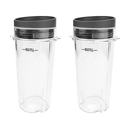 HengLiSam Blender Replacement Cup, Single Serve 2 Pack 16oz Cups with Sip Lid Compatible with Nutri Ninja BL770 BL780 BL660 Professional Blender