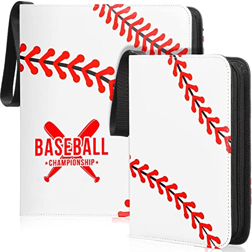 2 Pieces 1040 Pockets Card Binder Sleeves for Trading Card Collection Storage, Card Sleeves Card Holder Album Protectors Set for Sport Card, 2 Designs (Baseball)