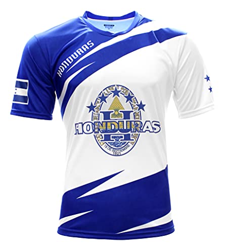 Arza Sport Honduras Fan Soccer Jersey 2021 Color White/Blue (Small)