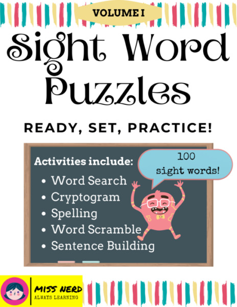 Sight Word Puzzles – Volume I (Ready, Set, Practice!)