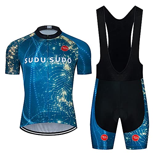 Men’s Cycling Jersey Set Short Sleeve Road Bike Clothing Breathable Biking Shirts Bicycle Bib Shorts with 20D Padded