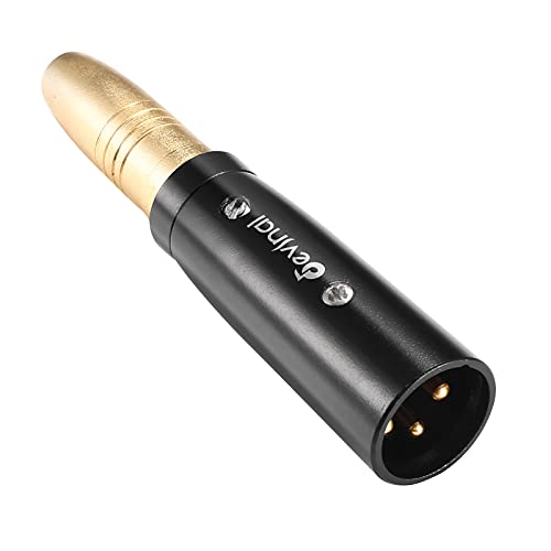 Devinal 1/4″ Female to XLR Adapter, Upgraded Gold-Plated 6.35mm Female Stereo/Mono to XLR Male Plug Connector, HiFi Durable Male XLR to Quarter inch Female TRS/TS Converter.