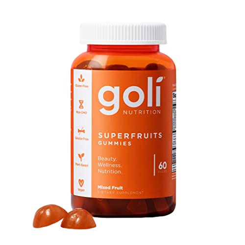 Goli SuperFruits Beauty Gummy Vitamin – 60 Count – Collagen-Promoting Ingredients. Radiate. Rejuvenate. Refresh – Mixed Fruit, Vegan, Plant-Based, Non-GMO, Gluten-Free & Gelatin Free