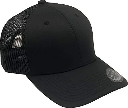L2K Classics Plain Trucker Mesh Cap Baseball Cap – Mens Hats Trucker Hats for Men Black