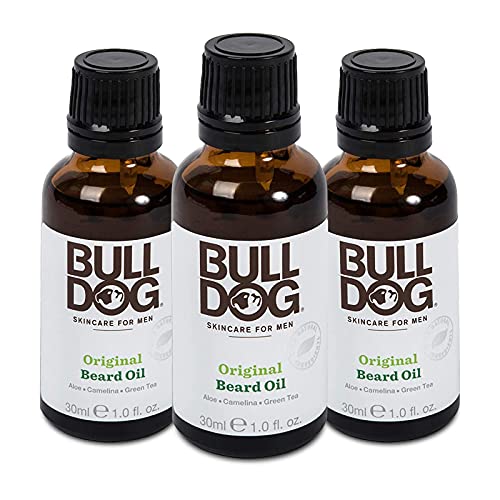 Bulldog Mens Skincare and Grooming Original Shave Oil for Beard Care, 1.0 Ounce (3 Pack)