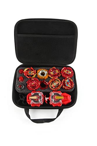 ROKK NOW Soft Storage Case Bay Battling Bey Battle Burst Metal Fusion Gyro Spinning Tops 6 Blade Toy Set with Two Bey Spark Launchers Boys