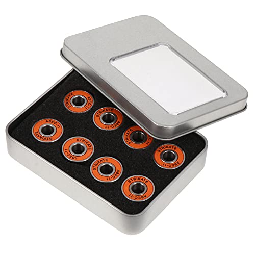 BESPORTBLE Skateboard Bearings Replacements Bearing Accessories for Skateboards Inline Skates Scooters Roller Blades Skates Long Boards Roller Skates Orange 8pcs