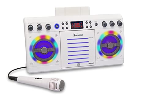 Starion KS303W-B Portable Bluetooth / CD+G Karaoke Machine – White
