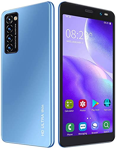 WWJ 5.45 inch HD Full Screen Smartphone + Mobile Phone Case, Dual Cards Dual Standby Smartphone, Face Fingerprint Unlock HD Camera 1+8G Smart Phone.(Blue)