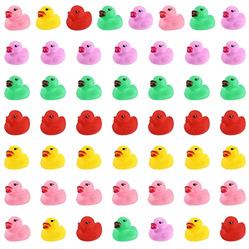 N/C Rubber Duck, Baby Bath Toy for Kids Assorted Colors Duck Toy Let Babies Fall in Love with Different Colors & Discover The Wonderful World (50Pcs), 1.3×1.3×1.2