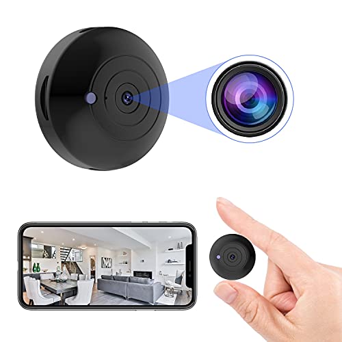 FECOMI Mini Spy Cameras with Video, Hidden Cam Live Feed WiFi, 1080P Small Portable Wireless Nanny Cam w/Auto Night Vision/Motion Activated Alarm , Surveillance Camera for Indoor Security