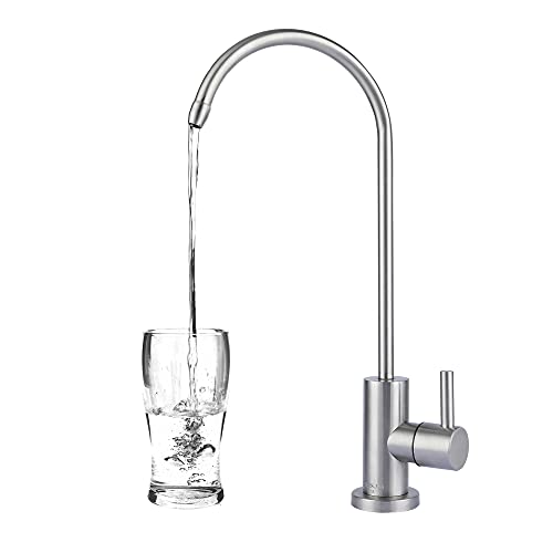 WEIJIANKANG Water Filter Faucet, Brushed Nickel Lead-Free Kitchen Faucet 304 Stainless Steel Drinking Water Faucet, Single Handle Bathroom Faucet for Reverse Osmosis System and Water Filtration System