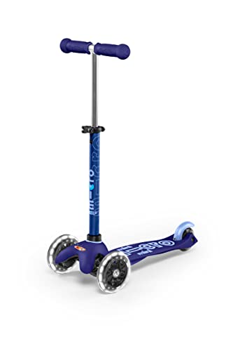 Micro Kickboard – Mini Deluxe LED 3-Wheeled, Lean-to-Steer, Swiss-Designed Micro Scooter for Preschool Kids with LED Light-up Wheels, Ages 2-5 (Blue)